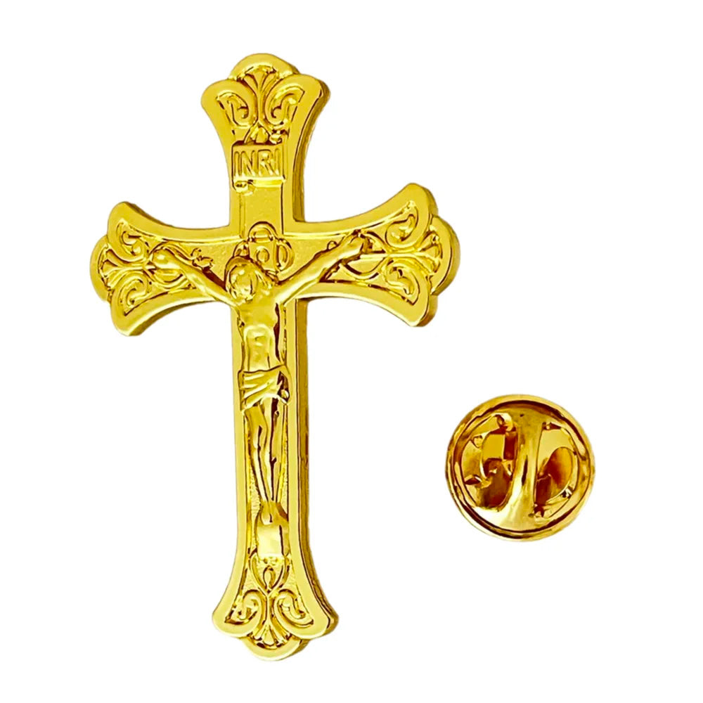 3D Crucifix Badge Size 30MM X 45MM/10 Piece A Pack
