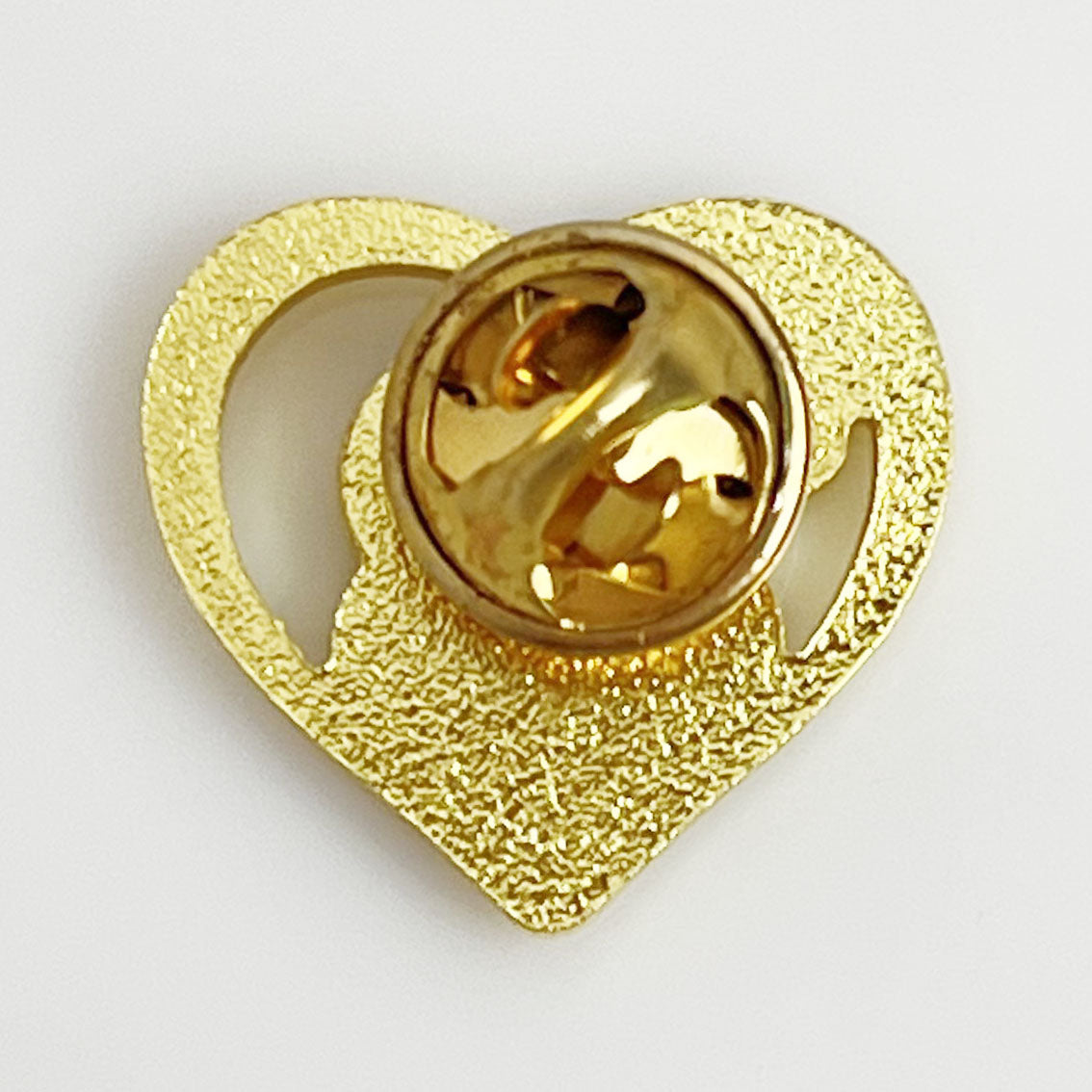 Heart-Shaped Poppy Lapel Pin, Gold-Tone,Trans Paints Red Floral Design, 22mm x 20 mm