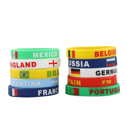 2026 Soccer Fan National Flag Silicone Bracelet USA Mexico Canada Cheering Wristband