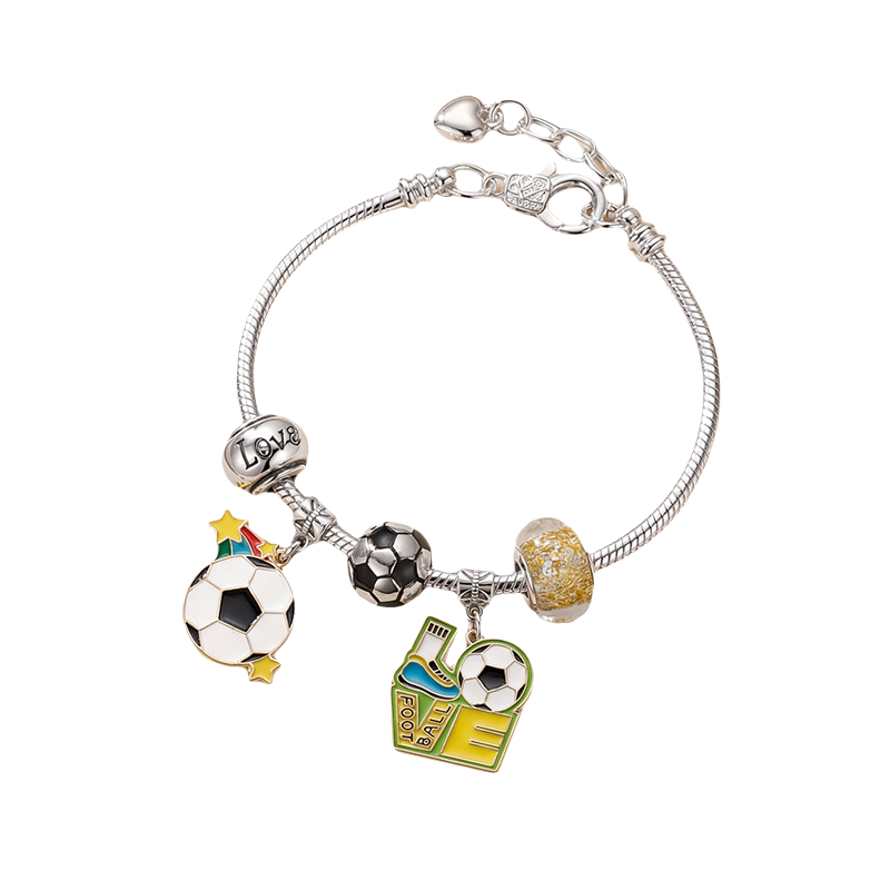7 Piece A Pack Football bracelet, World Cup champion jewelry, football element, alloy, oil dripping bracelet, commemorative gift