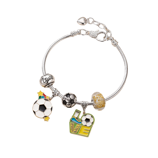 7 Piece A Pack Football bracelet, World Cup champion jewelry, football element, alloy, oil dripping bracelet, commemorative gift