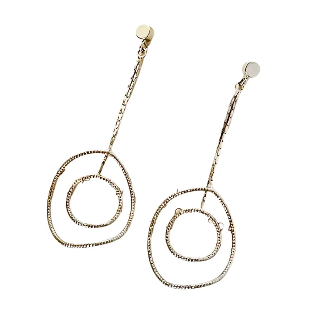 Geometric Star Moon Heart Dangle Earrings, Minimalist Metal Drop Earrings for Women Trendy Jewelry