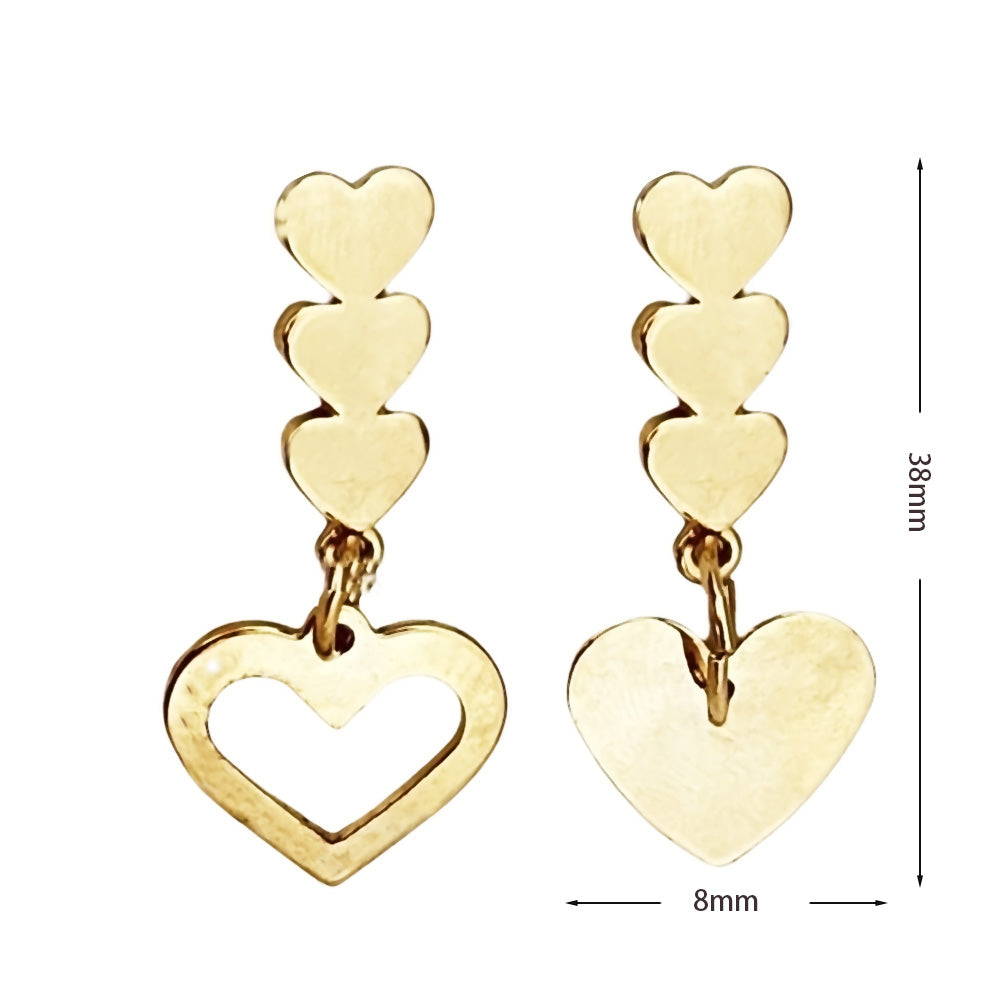Geometric Star Moon Heart Dangle Earrings, Minimalist Metal Drop Earrings for Women Trendy Jewelry