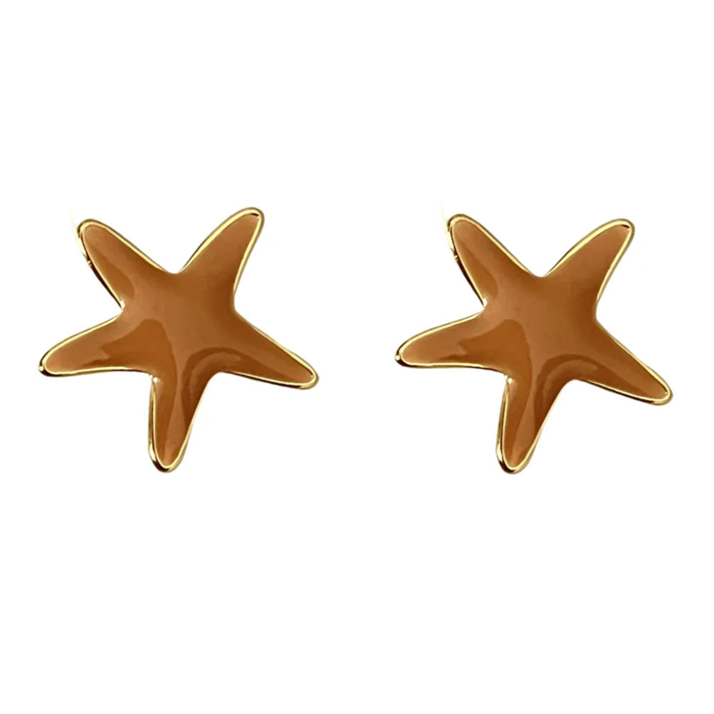 Geometric Star Moon Heart Dangle Earrings, Minimalist Metal Drop Earrings for Women Trendy Jewelry