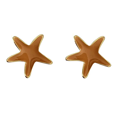 Geometric Star Moon Heart Dangle Earrings, Minimalist Metal Drop Earrings for Women Trendy Jewelry