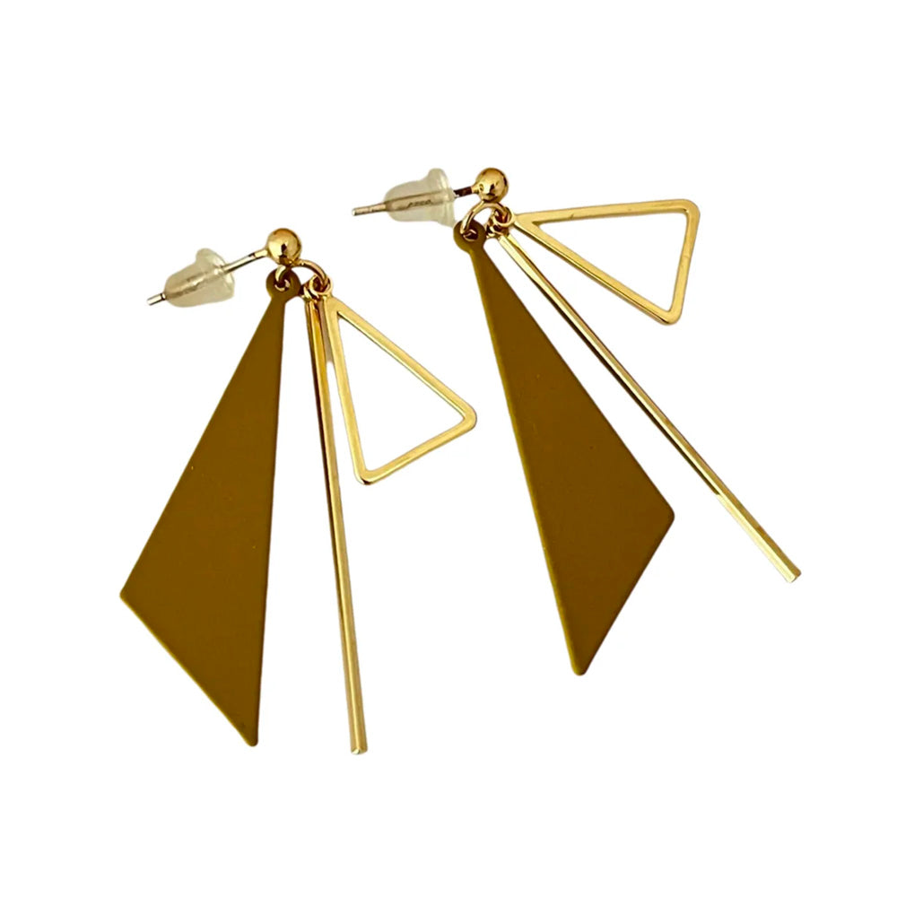 Geometric Star Moon Heart Dangle Earrings, Minimalist Metal Drop Earrings for Women Trendy Jewelry