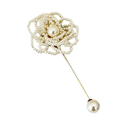 Vintage Handmade Pearl Flower Lapel Pin