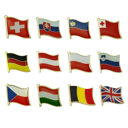 EU Member State Flag Enamel Pin Collection - European Union Country Lapel Pins | Gold-Plated Brooch for Bags & Jackets