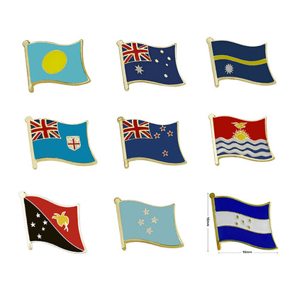 Oceania Countries Flag Metal Lapel Pin | Individual Country Flag Brooch Badge