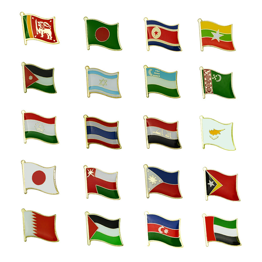 Asian Country Waving Flag  Lapel Pin | Single Sale National Flag Brooch Badge