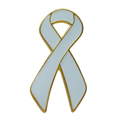 Awareness Ribbon Lapel Pin - Multi-Color Metal Ribbon Brooch for Charity & Support