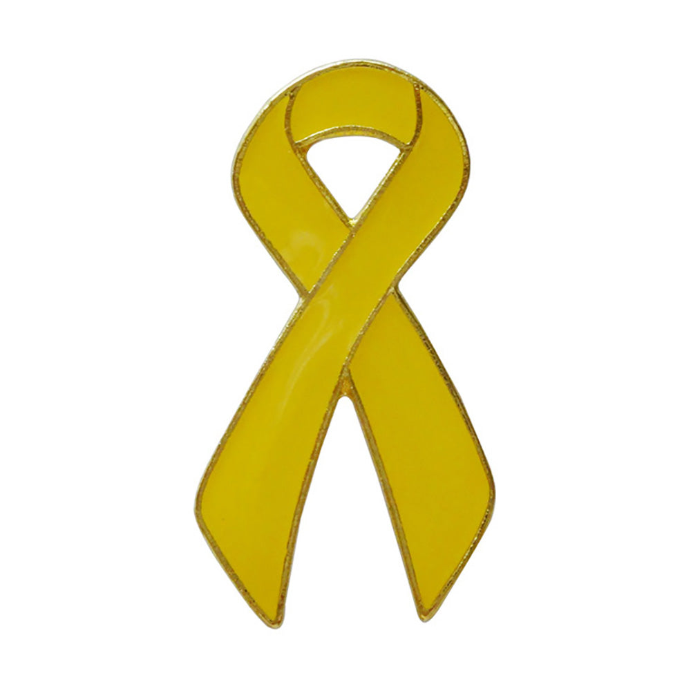 Awareness Ribbon Lapel Pin - Multi-Color Metal Ribbon Brooch for Charity & Support