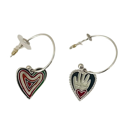 Geometric Star Moon Heart Dangle Earrings, Minimalist Metal Drop Earrings for Women Trendy Jewelry