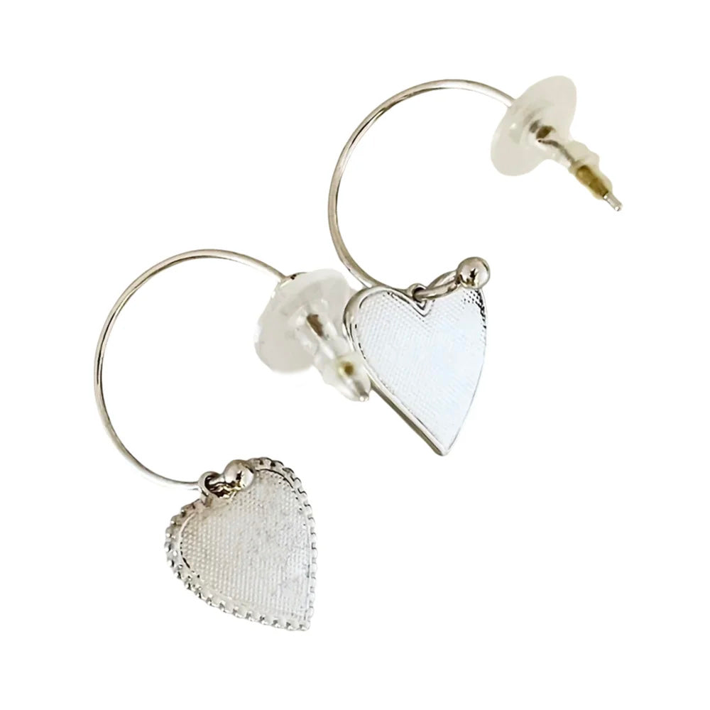 Geometric Star Moon Heart Dangle Earrings, Minimalist Metal Drop Earrings for Women Trendy Jewelry
