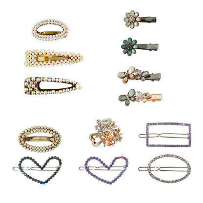 Elegant Rhinestone Pearl Hair Clips For Women
