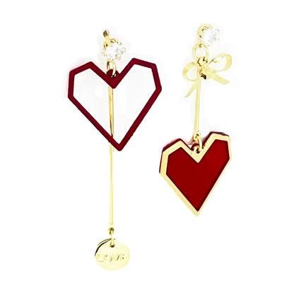 Geometric Star Moon Heart Dangle Earrings, Minimalist Metal Drop Earrings for Women Trendy Jewelry