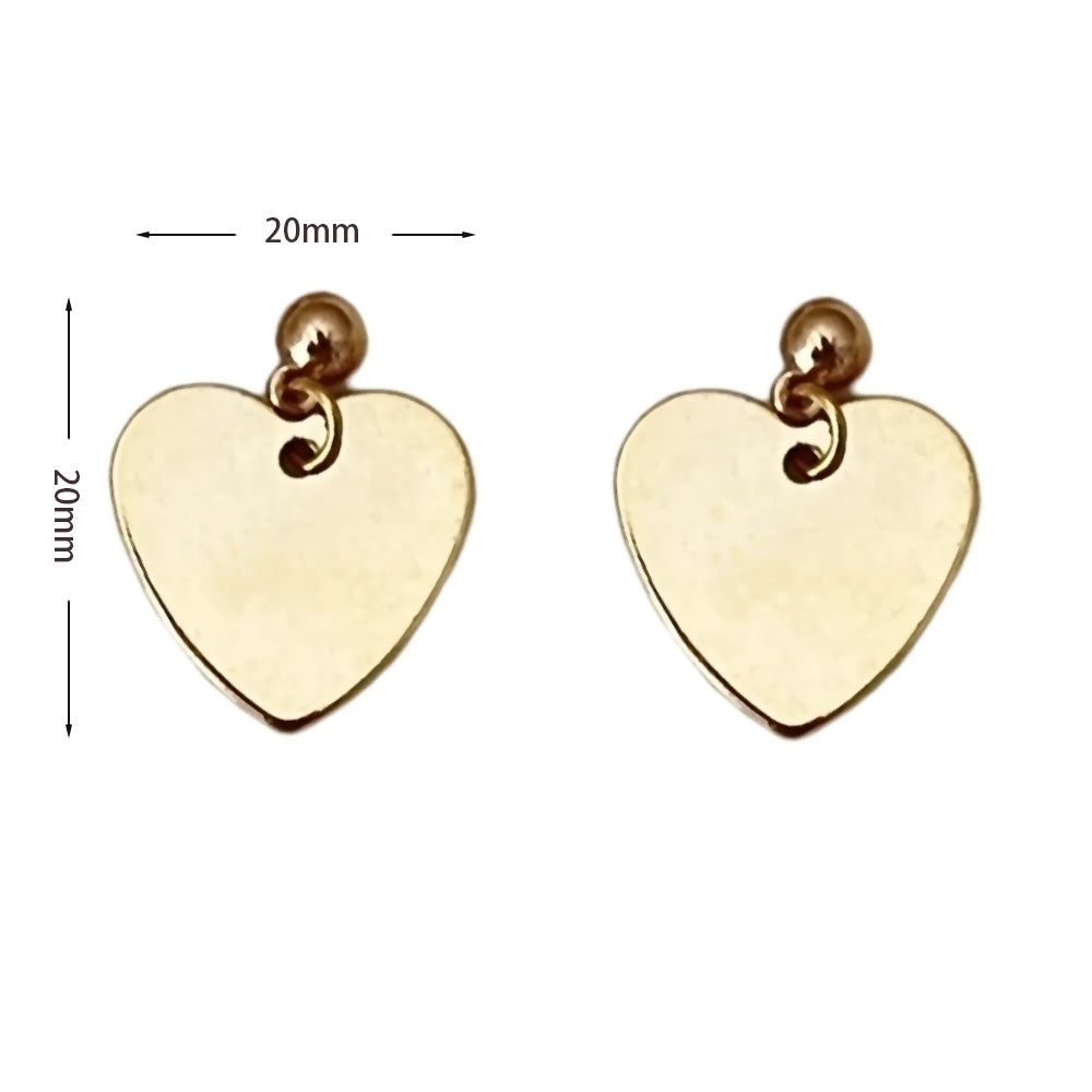 Geometric Star Moon Heart Dangle Earrings, Minimalist Metal Drop Earrings for Women Trendy Jewelry