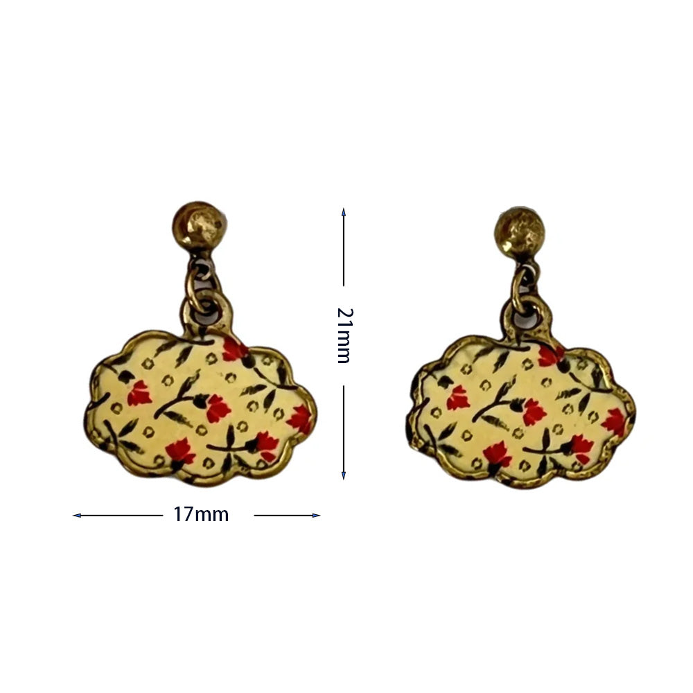 Vintage Enamel Dangle Earrings Bohemian Skull Frog Peacock Flower Cartoon Car Drop Earring Set Women Halloween Jewelry Gift