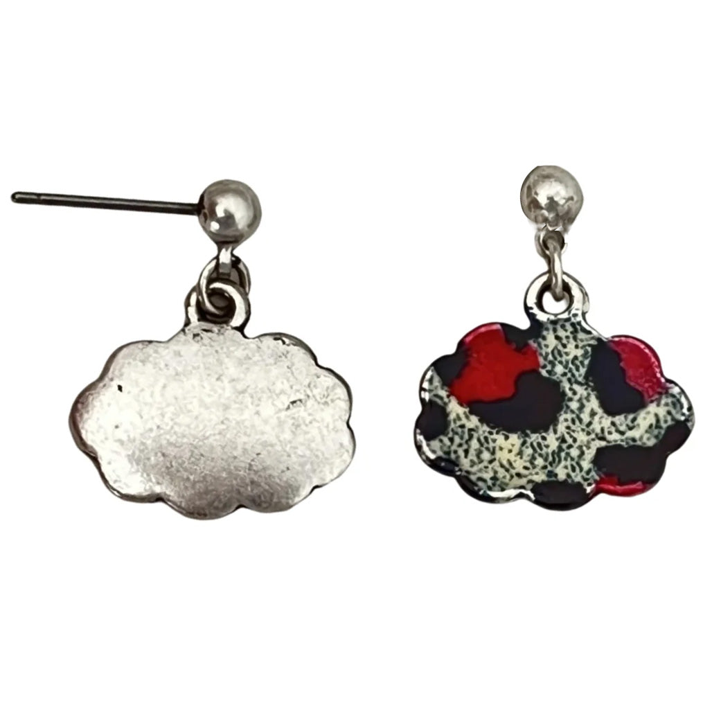 Vintage Enamel Dangle Earrings Bohemian Skull Frog Peacock Flower Cartoon Car Drop Earring Set Women Halloween Jewelry Gift