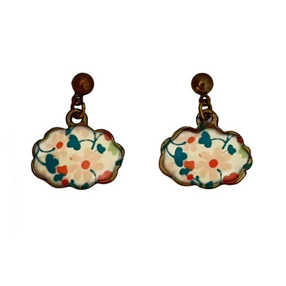 Vintage Enamel Dangle Earrings Bohemian Skull Frog Peacock Flower Cartoon Car Drop Earring Set Women Halloween Jewelry Gift