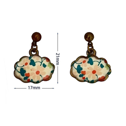 Vintage Enamel Dangle Earrings Bohemian Skull Frog Peacock Flower Cartoon Car Drop Earring Set Women Halloween Jewelry Gift