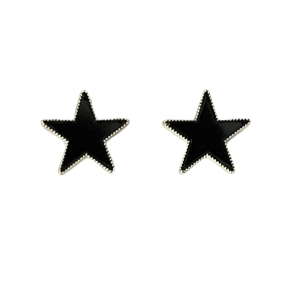 Geometric Star Moon Heart Dangle Earrings, Minimalist Metal Drop Earrings for Women Trendy Jewelry