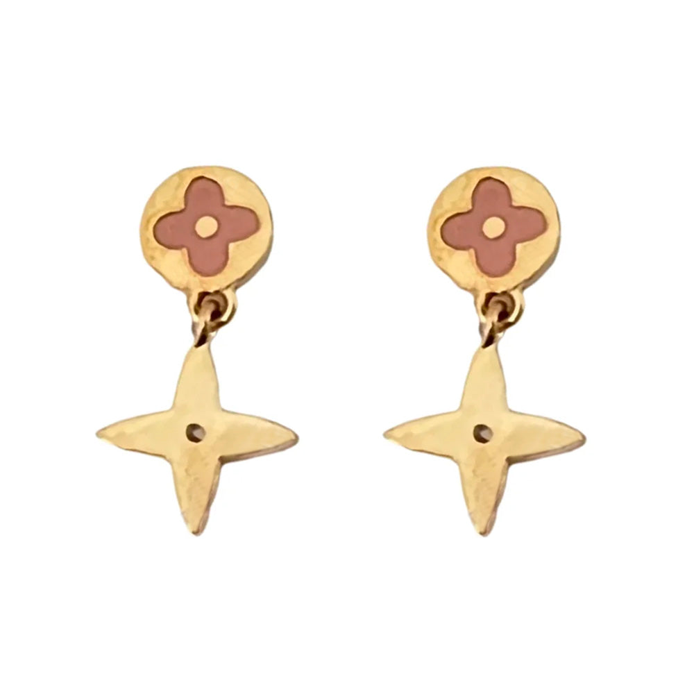Geometric Star Moon Heart Dangle Earrings, Minimalist Metal Drop Earrings for Women Trendy Jewelry