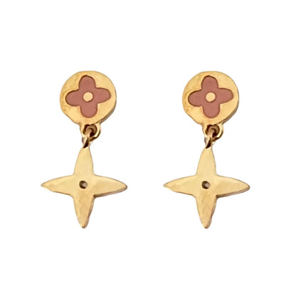 Geometric Star Moon Heart Dangle Earrings, Minimalist Metal Drop Earrings for Women Trendy Jewelry