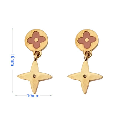 Geometric Star Moon Heart Dangle Earrings, Minimalist Metal Drop Earrings for Women Trendy Jewelry
