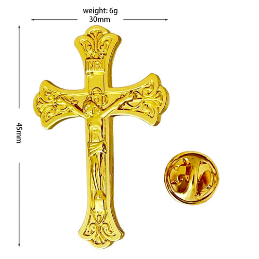3D Crucifix Badge Size 30MM X 45MM/10 Piece A Pack