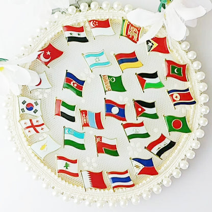 Asian Country Waving Flag  Lapel Pin | Single Sale National Flag Brooch Badge
