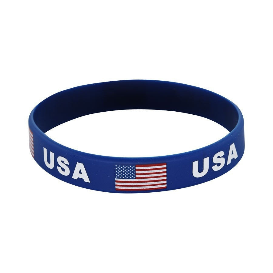 2026 Soccer Fan National Flag Silicone Bracelet USA Mexico Canada Cheering Wristband