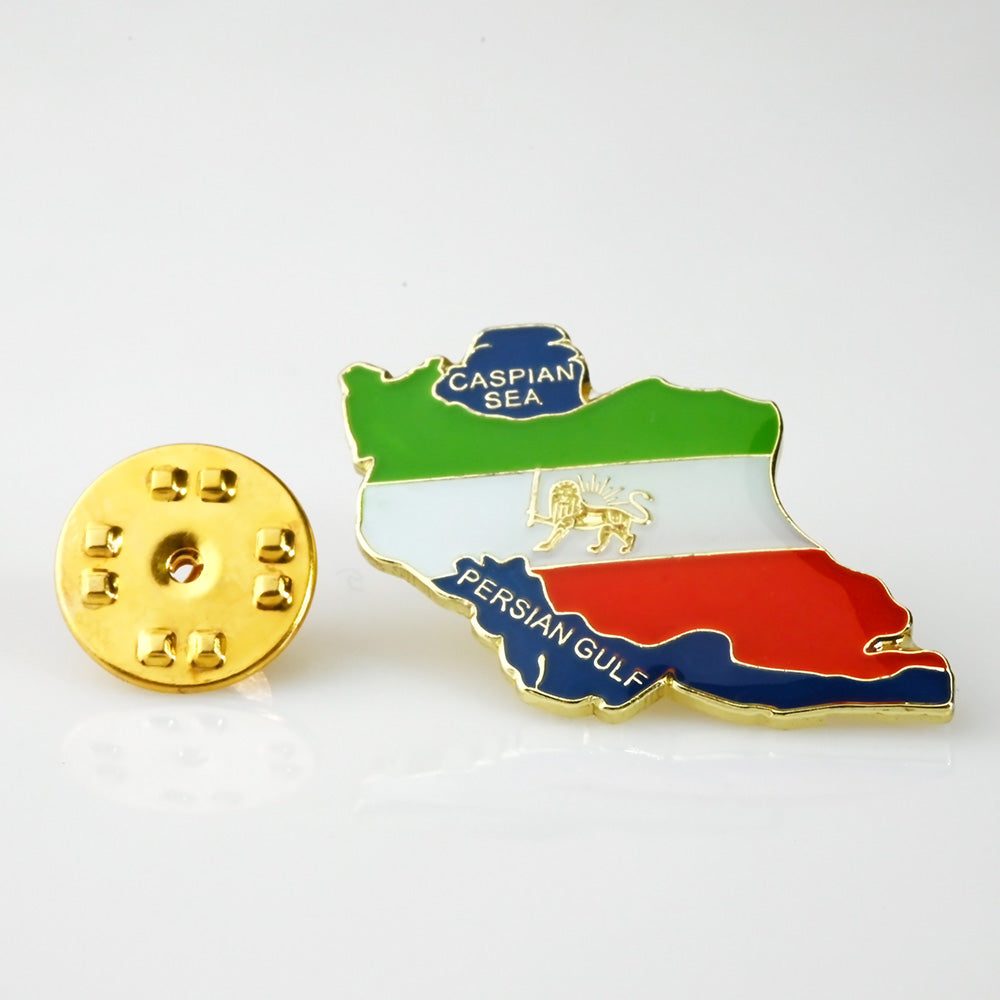 Caspian Sea Lapel Pin Metal Badge Brooch, 2 x 3.2 cm, Pack of 10, Paints with Flag of Iran for Men and Women