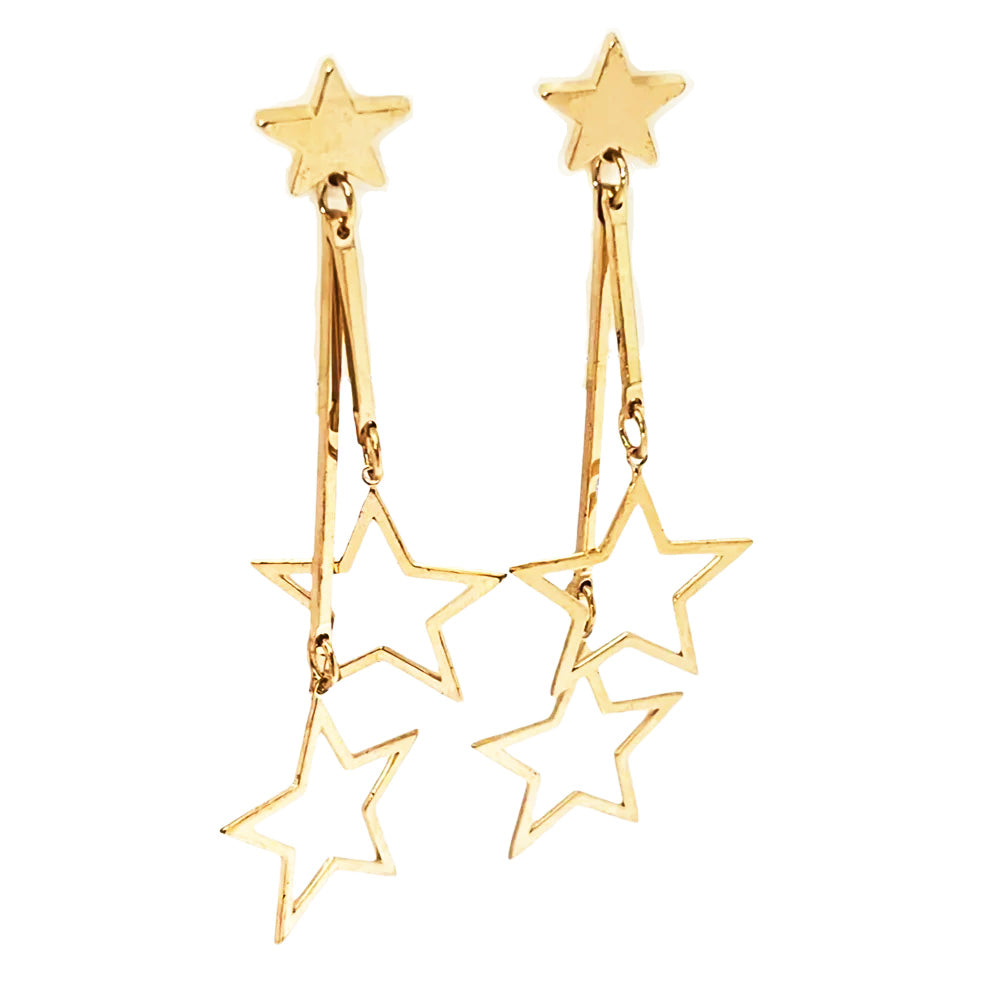 Geometric Star Moon Heart Dangle Earrings, Minimalist Metal Drop Earrings for Women Trendy Jewelry
