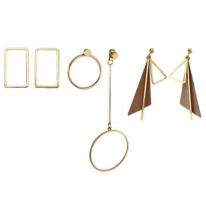 Geometric Star Moon Heart Dangle Earrings, Minimalist Metal Drop Earrings for Women Trendy Jewelry