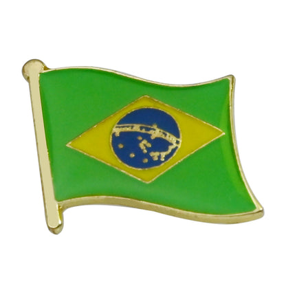 South America Country Flag Lapel Pin | 16mm Iron & Epoxy Metal Badge Brooch
