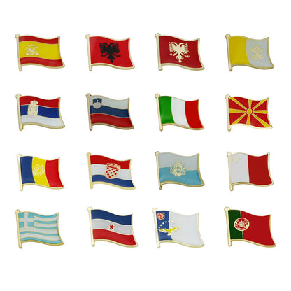 EU Member State Flag Enamel Pin Collection - European Union Country Lapel Pins | Gold-Plated Brooch for Bags & Jackets