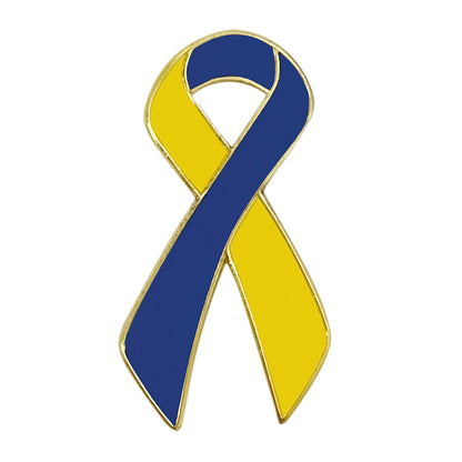 Awareness Ribbon Lapel Pin - Multi-Color Metal Ribbon Brooch for Charity & Support