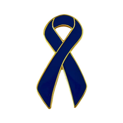 Awareness Ribbon Lapel Pin - Multi-Color Metal Ribbon Brooch for Charity & Support