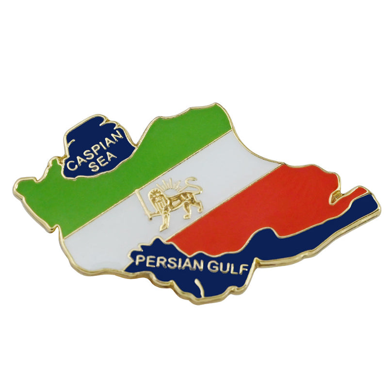 Caspian Sea Lapel Pin Metal Badge Brooch, 2 x 3.2 cm, Pack of 10, Paints with Flag of Iran for Men and Women