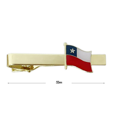 Country Flag Tie Clips Gold Plated Metal Necktie Bar Clips