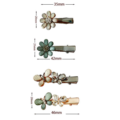 Elegant Rhinestone Pearl Hair Clips For Women