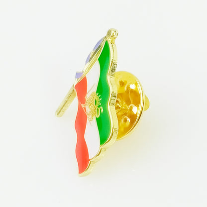 20mm Iran Lion Flag Lapel Pin, Metal Badge Brooch,Butterfly Button