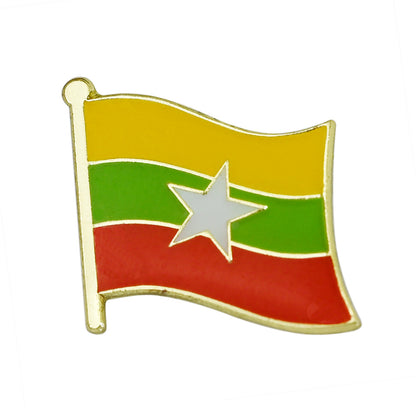 Asian Country Waving Flag  Lapel Pin | Single Sale National Flag Brooch Badge