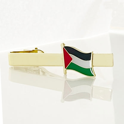 Country Flag Tie Clips Gold Plated Metal Necktie Bar Clips