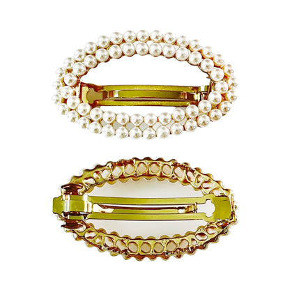 Elegant Rhinestone Pearl Hair Clips For Women