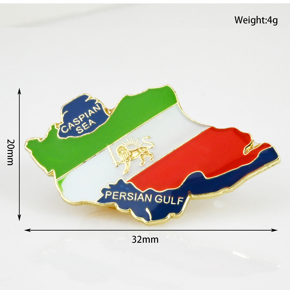 Caspian Sea Lapel Pin Metal Badge Brooch, 2 x 3.2 cm, Pack of 10, Paints with Flag of Iran for Men and Women